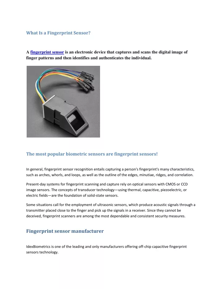 what is a fingerprint sensor