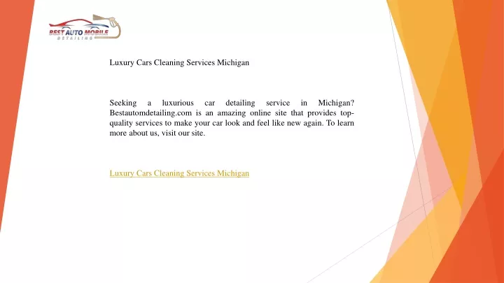 luxury cars cleaning services michigan seeking