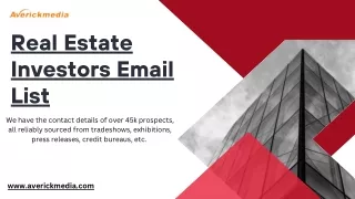 Real Estate Investors Email List - Latest List