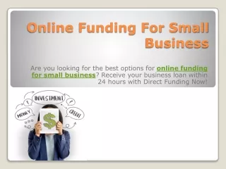Online Funding For Small Business