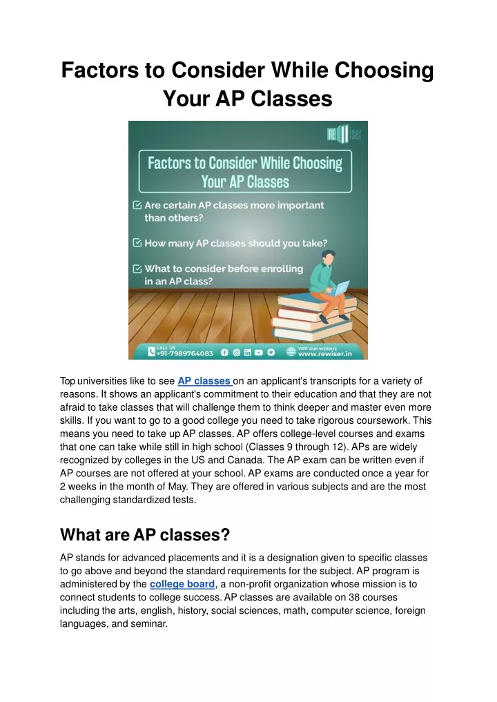 factors to consider while choosing your ap classes