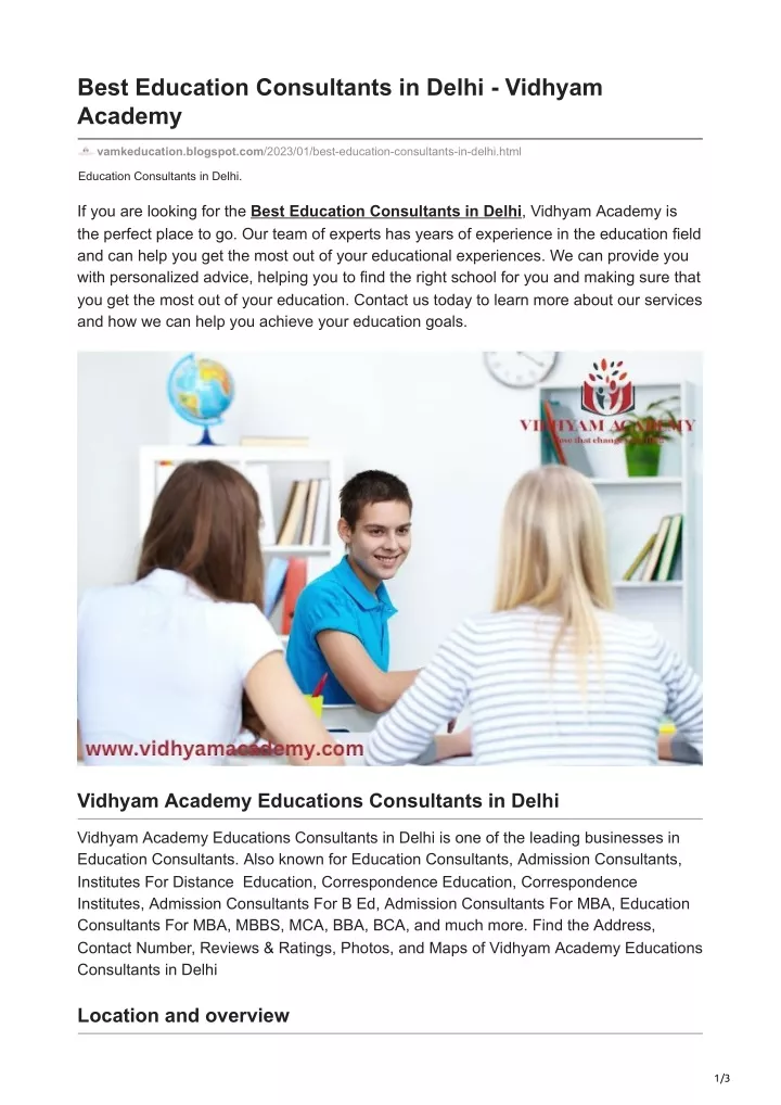 best education consultants in delhi vidhyam