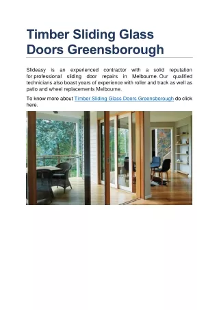 Timber Sliding Glass Doors Greensborough