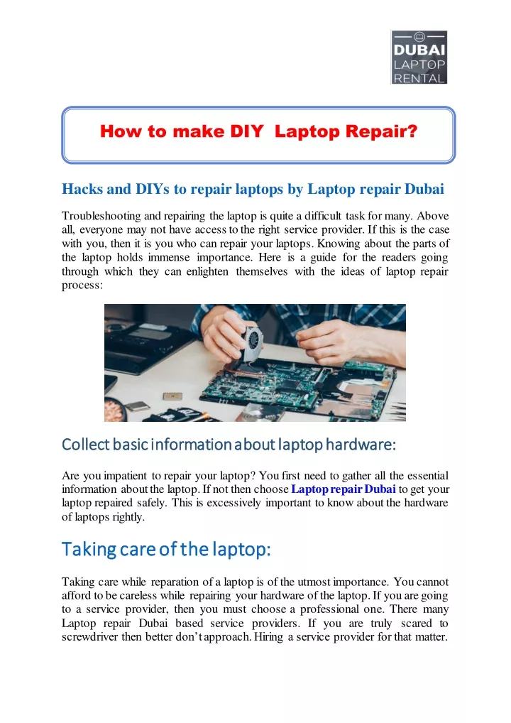 how to make diy laptop repair