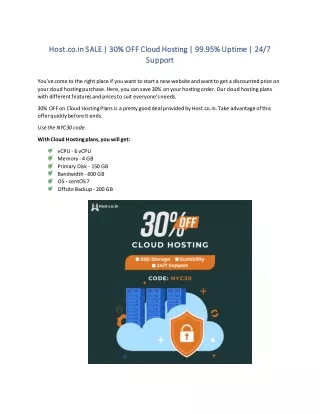 New Year Savings on Cloud Hosting