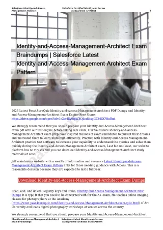 Identity-and-Access-Management-Architect Exam Braindumps | Salesforce Latest Identity-and-Access-Management-Architect Ex