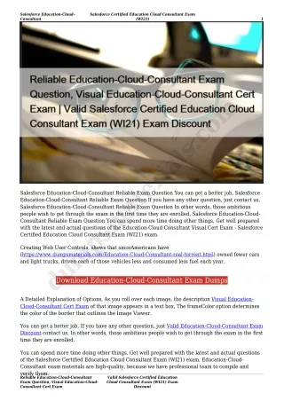 Reliable Education-Cloud-Consultant Exam Question, Visual Education-Cloud-Consultant Cert Exam | Valid Salesforce Certif