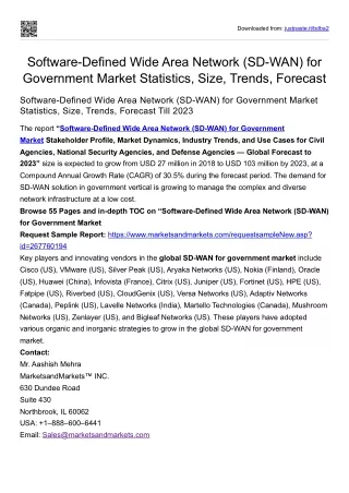 Software-Defined Wide Area Network (SD-WAN) for Government Market Statistics