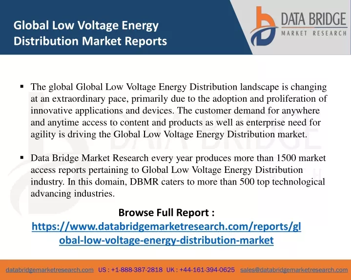 global low voltage energy distribution market