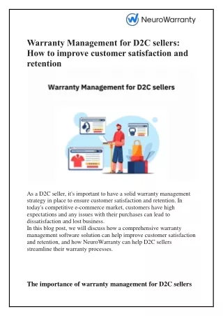 Warranty Management for D2C sellers: How to improve customer satisfaction