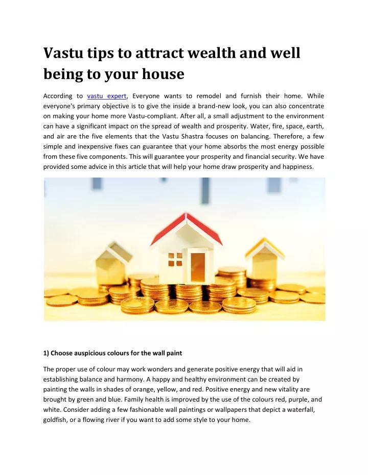 PPT - Vastu Tips To Attract Wealth And Well Being To Your House ...