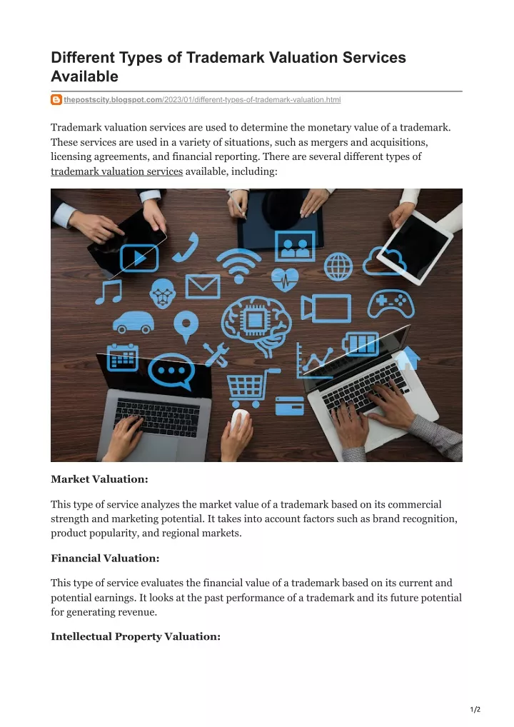 different types of trademark valuation services