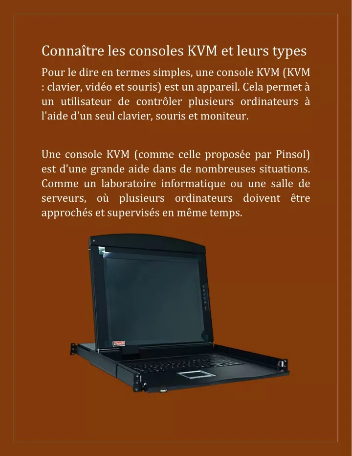 conna tre les consoles kvm et leurs types