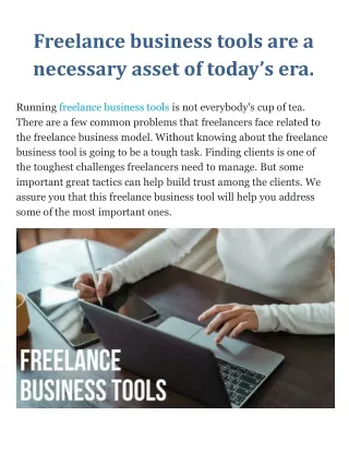 freelance business tools are a necessary asset