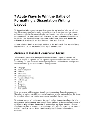 7 Quick Strategies for Beating the Dissertation Writing Layout Formatting Battle