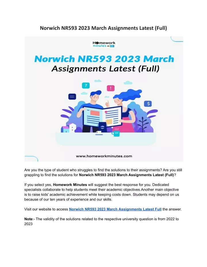 norwich nr593 2023 march assignments latest full