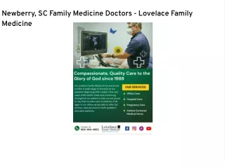 Newberry, SC Family Medicine Doctors - Lovelace Family Medicine