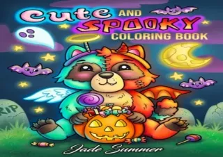download Cute and Spooky: A Halloween Coloring Book for Adults and Kids with Cut