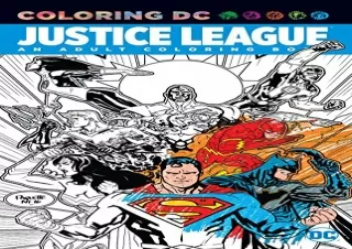 (PDF BOOK) Justice League: An Adult Coloring Book kindle