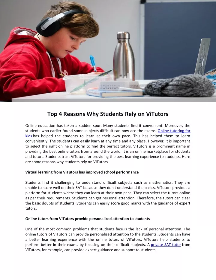 top 4 reasons why students rely on vitutors