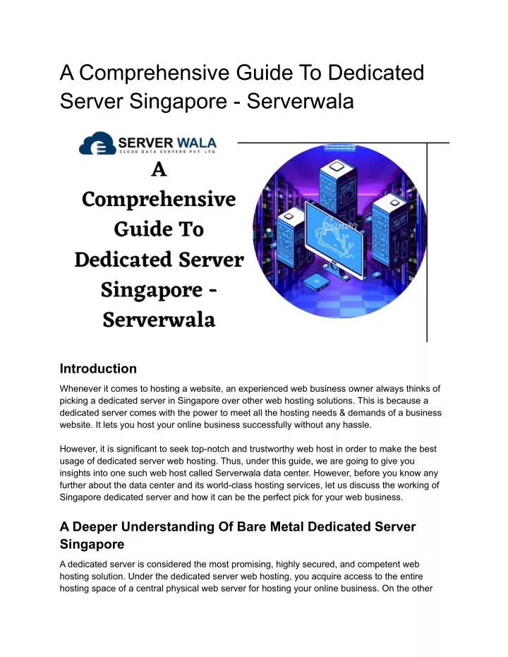 a comprehensive guide to dedicated server