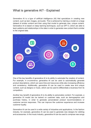 what is generative ai explained