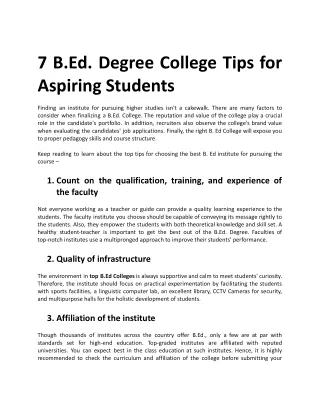 7 B.Ed. Degree College Tips for Aspiring Students .docx