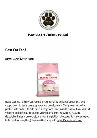 Buy Royal Canin Cat Food Online at Best Prices In India | Pawrulz