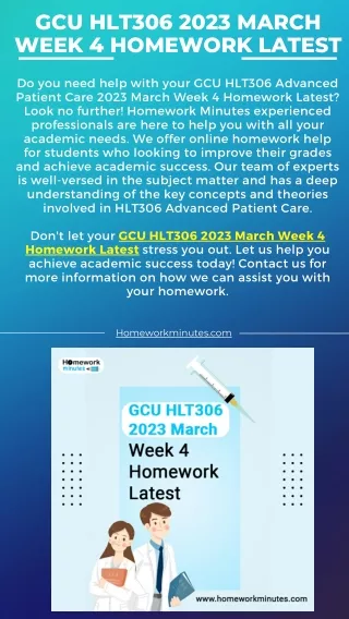 GCU HLT306 2023 March Week 4 Homework Latest