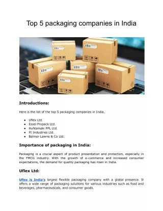 Top 5 packaging companies in India (1)