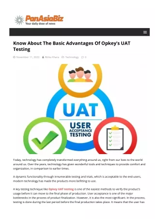 know about the basic advantages of opkey