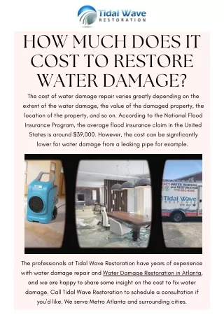 Water Damage Restoration Services in  Roswell