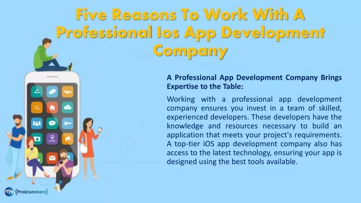 five reasons to work with a professional ios app development company