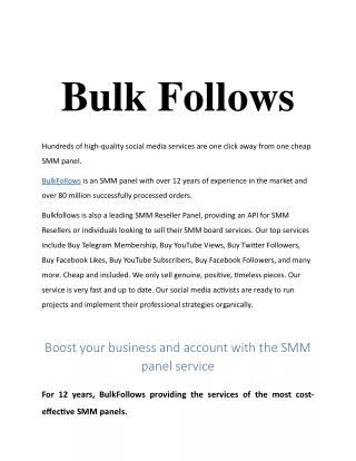 Bulk Follows