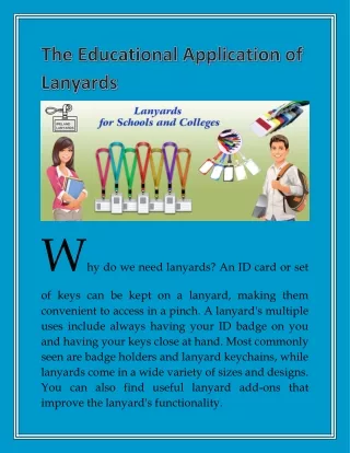 The Educational Application of Lanyards