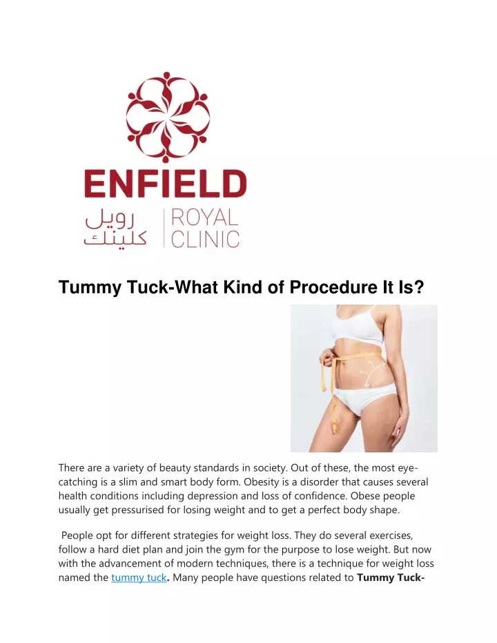 tummy tuck what kind of procedure it is