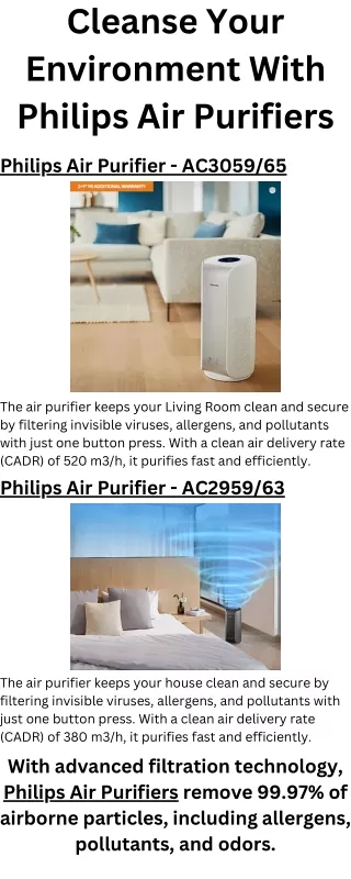 Cleanse Your Environment With Philips Air Purifiers