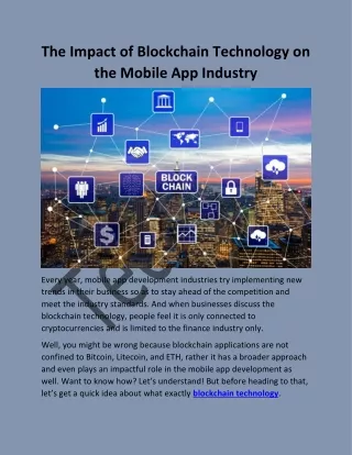 the impact of blockchain technology on the mobile
