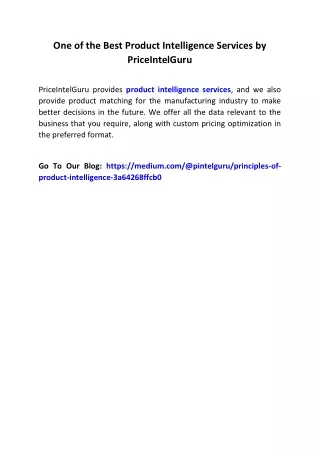 one of the best product intelligence services