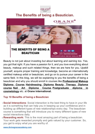 The Benefits of being a Beautician.
