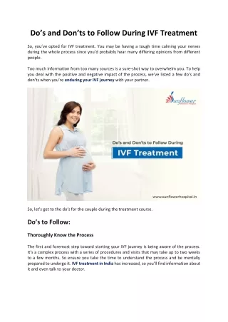 do s and don ts to follow during ivf treatment