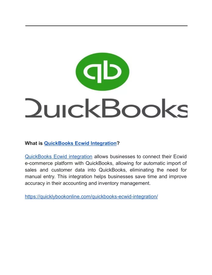 what is quickbooks ecwid integration