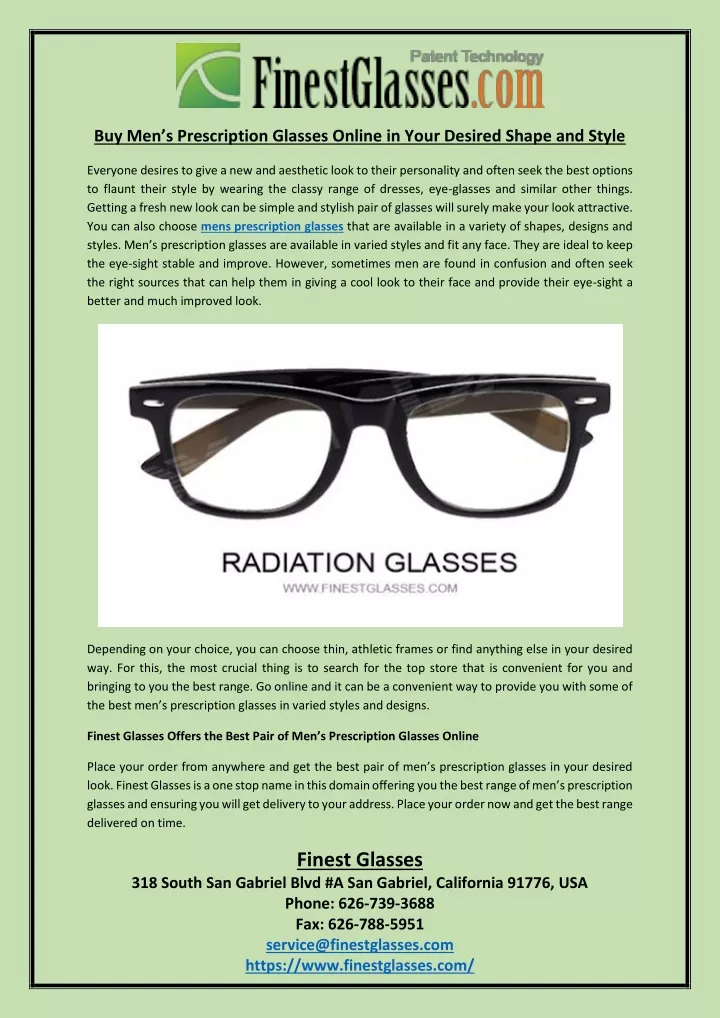 buy men s prescription glasses online in your