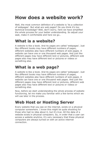 how does a website work
