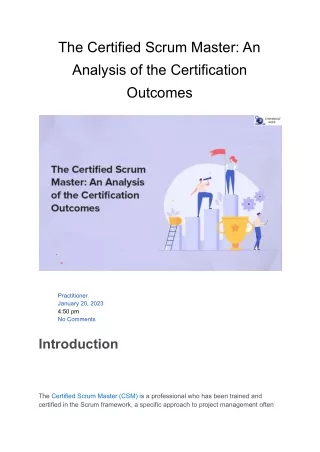 The Certified Scrum Master_ An Analysis of the Certification Outcomes