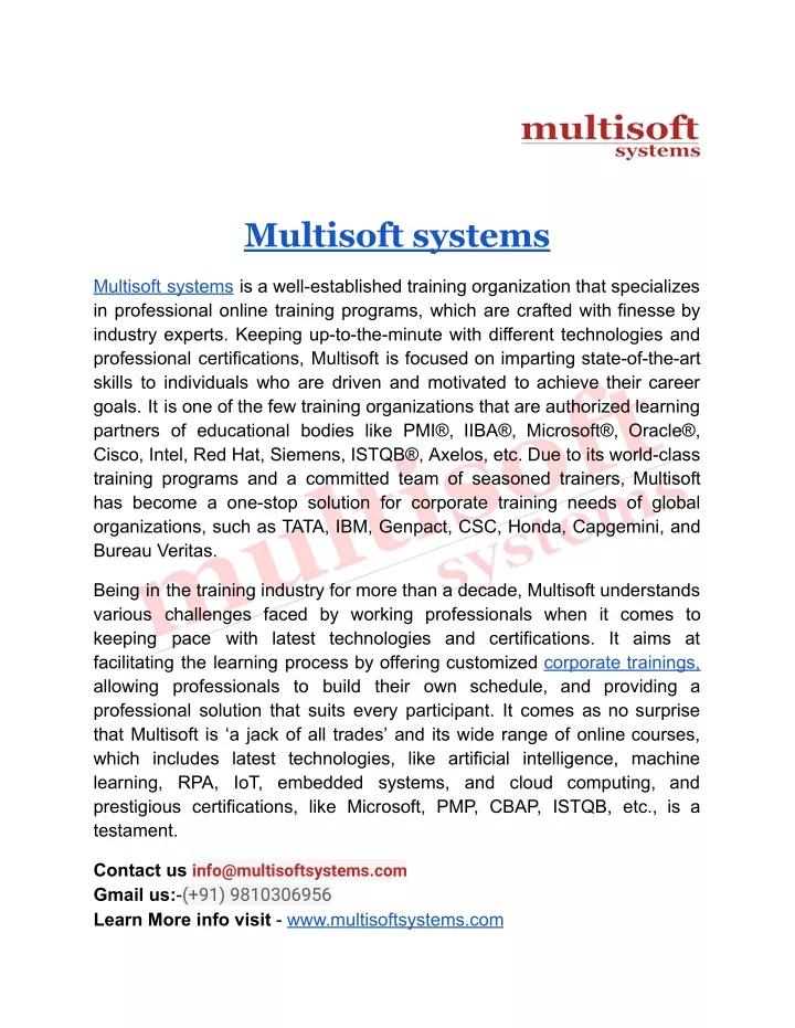 multisoft systems