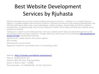 Best Website Development Services by Rjuhasta