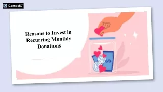 reasons to invest in recurring monthly donations