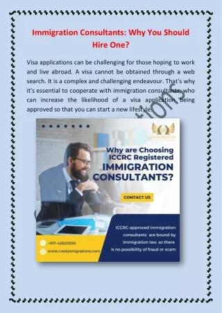 Immigration Consultants Why You Should Hire One_CredasMigrations