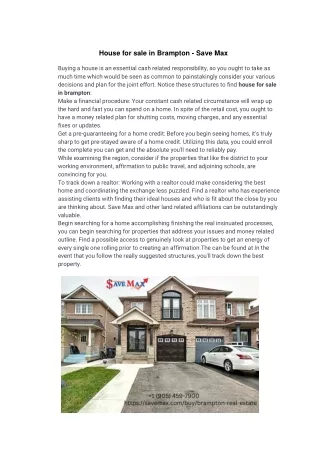 house for sale in brampton save max